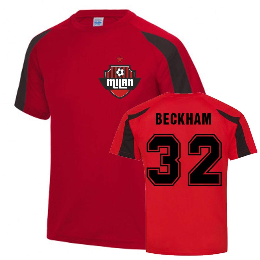 David Beckham AC Milan Soccer Jersey - Authentic Football Training Shirt for Men (Red) - Perfect for Matchdays, Training & Fan Support