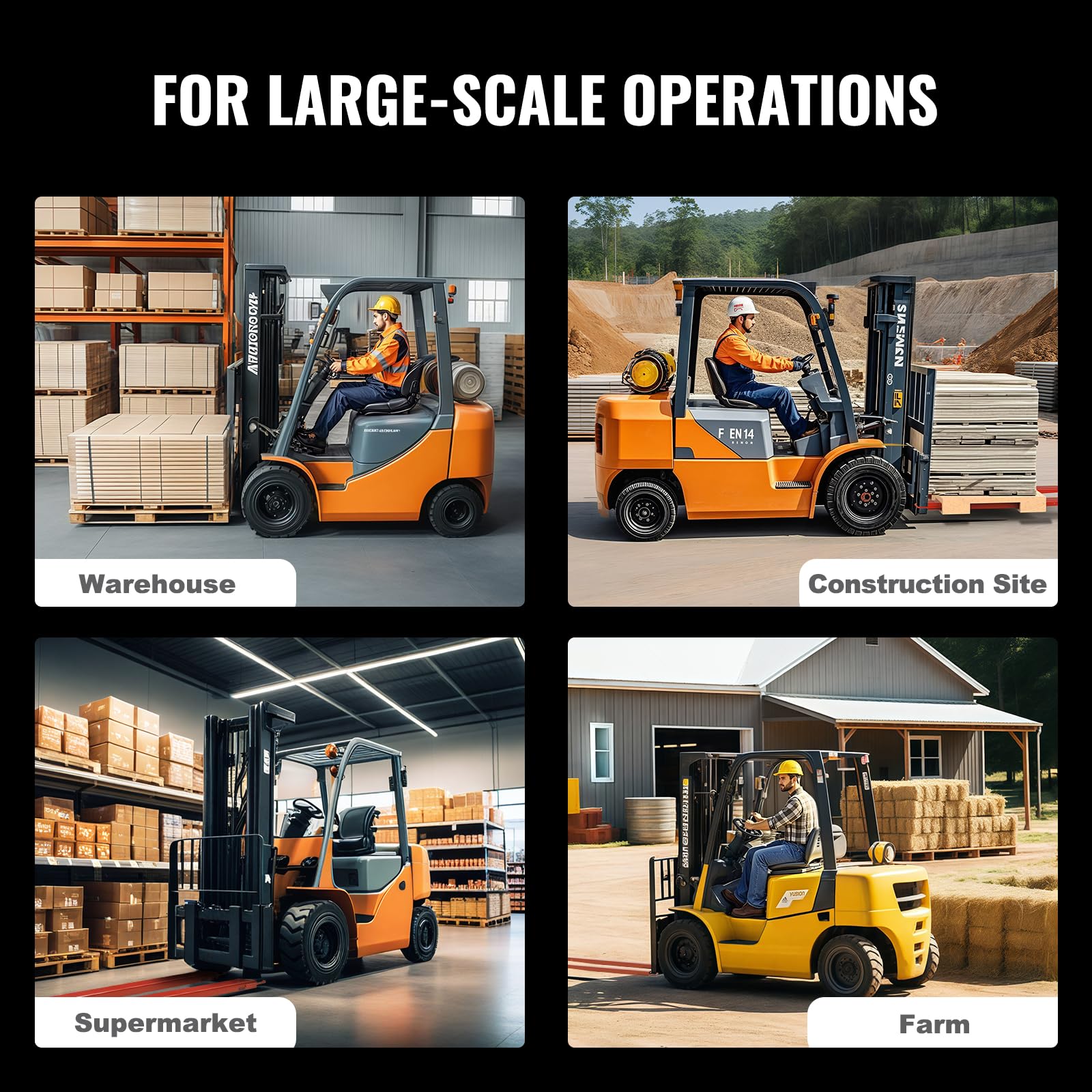 VEVOR 72 Inch Heavy Duty Forklift Extensions - 4.5 Inch Width Fork Extender with Pins for Forklift Trucks | Ideal for Warehouse, Construction & Industrial Material Handling