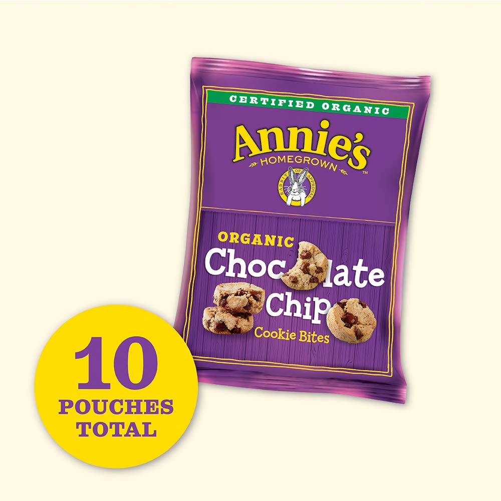 Annie's Organic Bunny Graham Snacks & Chocolate Chip Cookie Bites Bundle - Chocolate Chip, Honey Flavored (11.25oz + 10.5oz) | Healthy Kids Snacks, School Lunch Treats & On-the-Go Organic Snacking