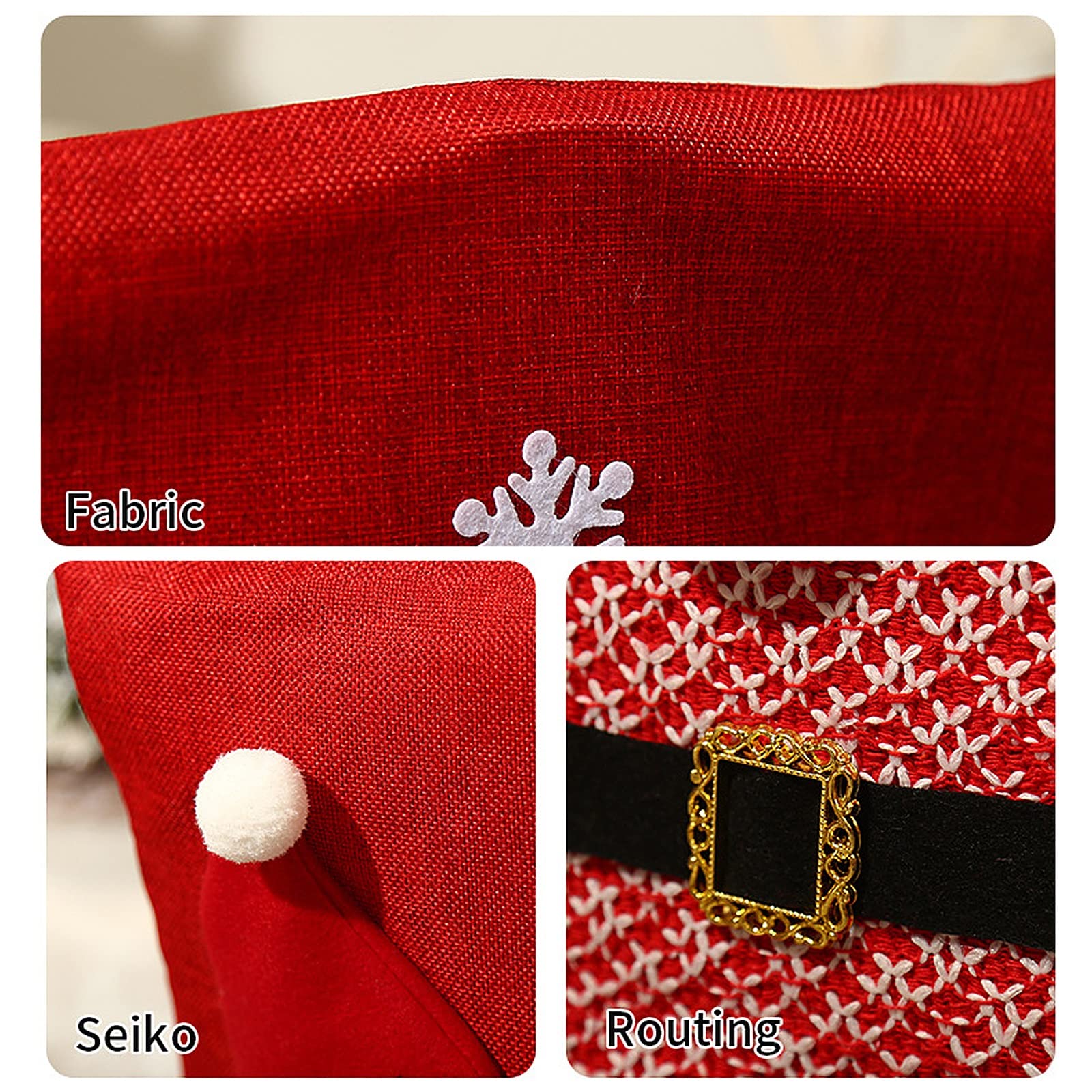 Santa Snowman Elk Christmas Chair Covers Set of 3 - Holiday Dining Chair Back Covers for Christmas Banquet, Kitchen & Dining Room Decor | Perfect for Holiday Parties, Family Gatherings & Festive Home Decoration
