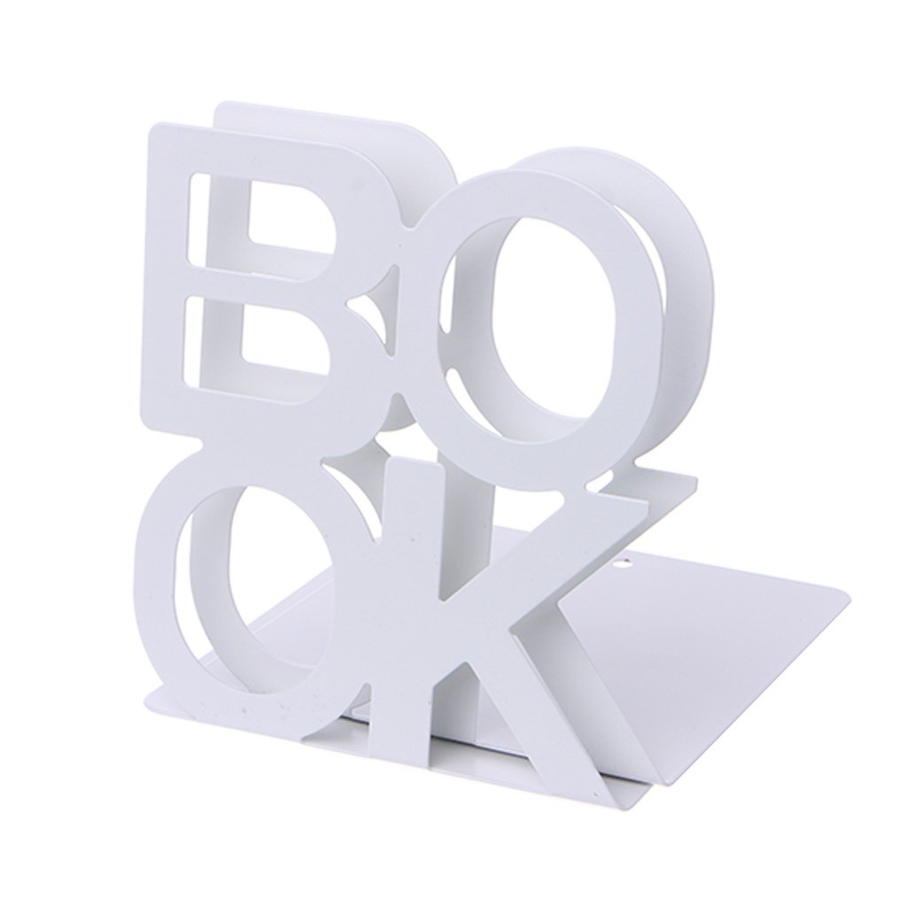 Yeahii Alphabet-Shaped Metal Bookends - Heavy Duty Iron Book Holder for Desk, Shelves & Office Organization - Perfect for Kids' Rooms, Libraries & Home Decor
