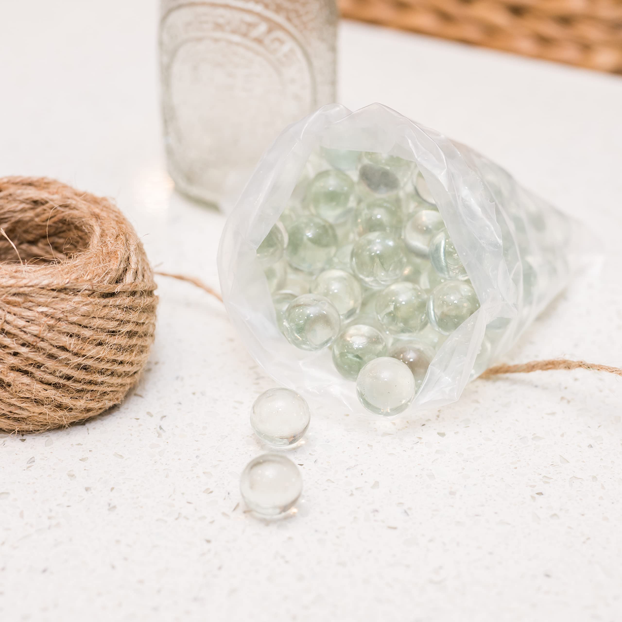 Galashield Clear Glass Marbles for Vases - 5lb Bulk Vase Fillers (Approx. 400 Pieces) | Decorative Round Glass Beads for Home Decor, Centerpieces, Floral Arrangements & Wedding Decorations