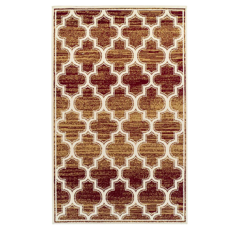 Bohemian Geometric Trellis Lattice Indoor Area Rug - Non-Slip Soft Living Room Carpet for Bedroom, Nursery, Dorm & Home Decor