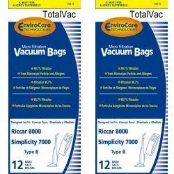 24 Simplicity/Riccar Type B Vacuum Bags - Replacement Dust Bags for Simplicity & Riccar Vacuums - Perfect for Home Cleaning, Pet Hair Removal & Allergen Reduction