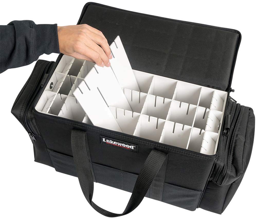 Lakewood Fishing Tackle Box with Removable & Adjustable Hanging Lure Dividers - Black | Portable Organizer for Bass, Trout & Saltwater Fishing Gear | Perfect for Boat, Kayak & Shore Fishing Trips