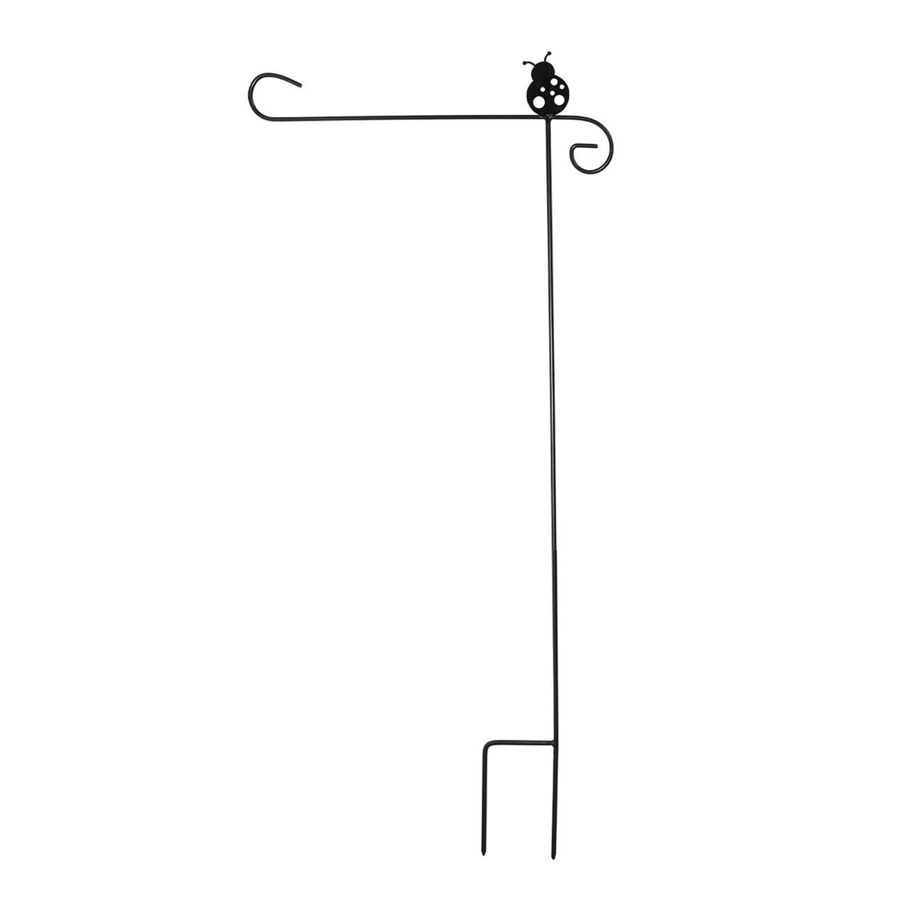 Briarwood Lane Wrought Iron Ladybug Garden Flag Stand - Decorative Outdoor Yard Stake for Spring & Summer Home Decor