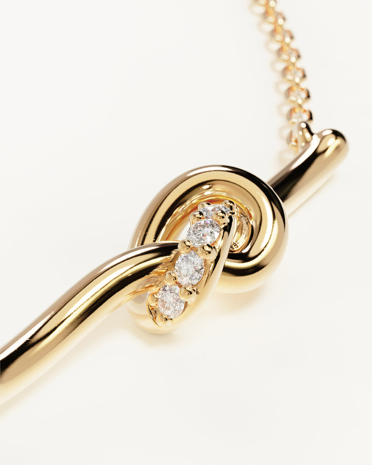 18K Gold Vermeil Love Knot Lab Grown Diamond Necklace for Women - Elegant Valentine's Day Gift, Anniversary Jewelry & Everyday Luxury Accessory