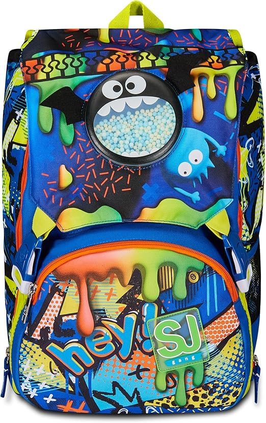 Zaino Seven SJ Gang Boy Sphere Expandable Backpack Blue - Free Keychain Gift - Perfect for School, Travel & Outdoor Adventures