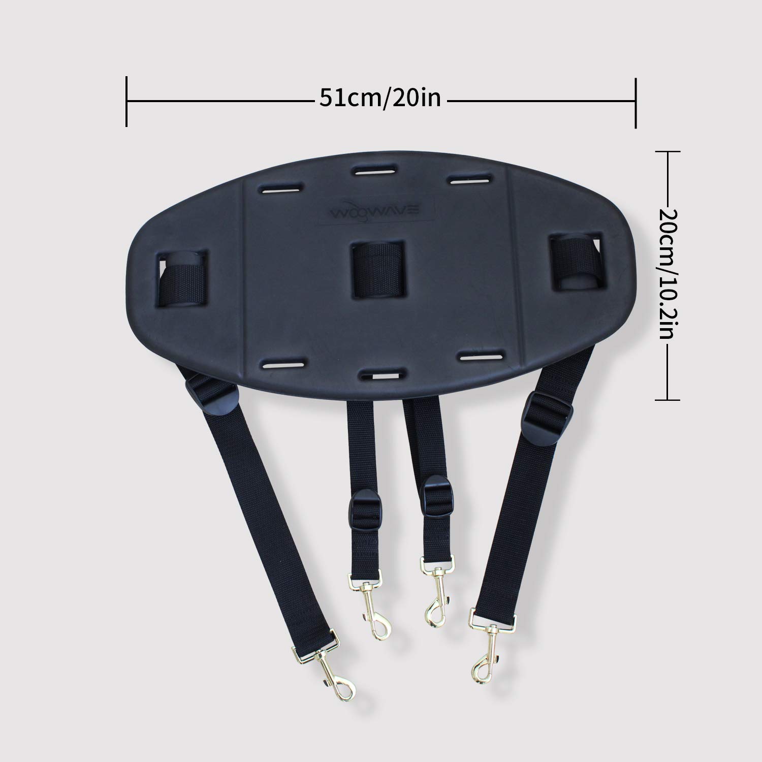 **WOOWAVE Adjustable EVA Kayak Backrest - Comfortable Padded Lumbar Support with EZ Clips for Canoe & Surfing - Perfect for Kayaking, Fishing, and Water Sports**    *(场景: Ideal for long paddling sessions, fishing trips, or recreational water activities to reduce back fatigue and enhance comfort.)*