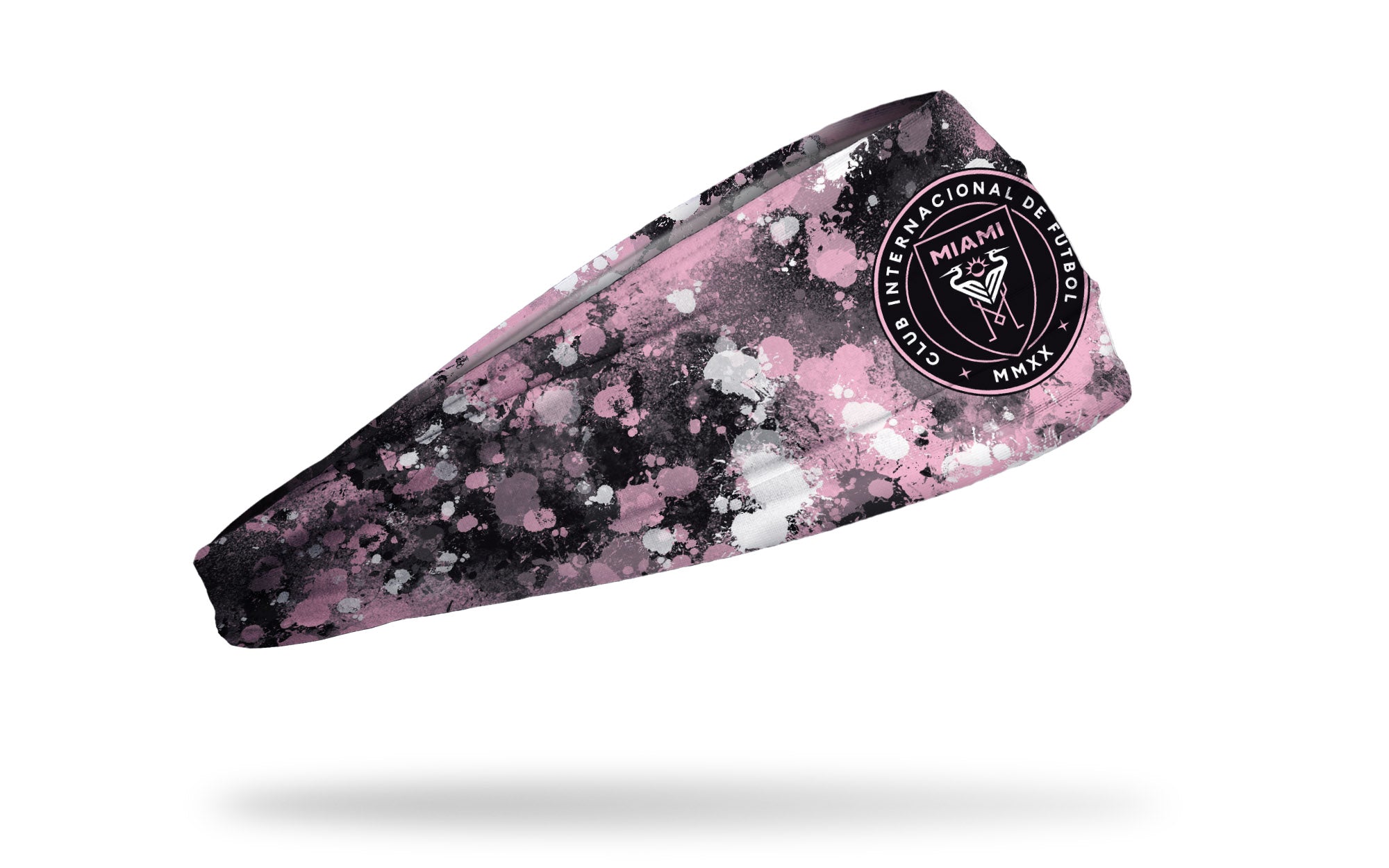 Inter Miami CF Splatter Big Bang Lite Headband - Adjustable Sweatband for Soccer, Running & Workouts - Perfect for Fans & Athletes
