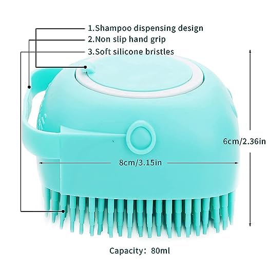 Exfoliating Silicone Bath Brush for Men & Women - Body Scrubber with Shampoo Dispenser | Perfect for Shower, Spa & Deep Skin Cleansing