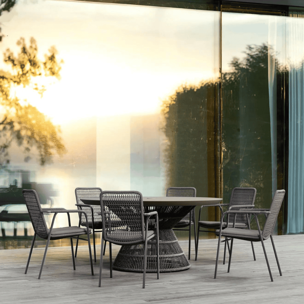 Captiva 60-Inch Outdoor Dining Table - Weather-Resistant Patio Furniture for Backyard, Garden, and Poolside Entertaining