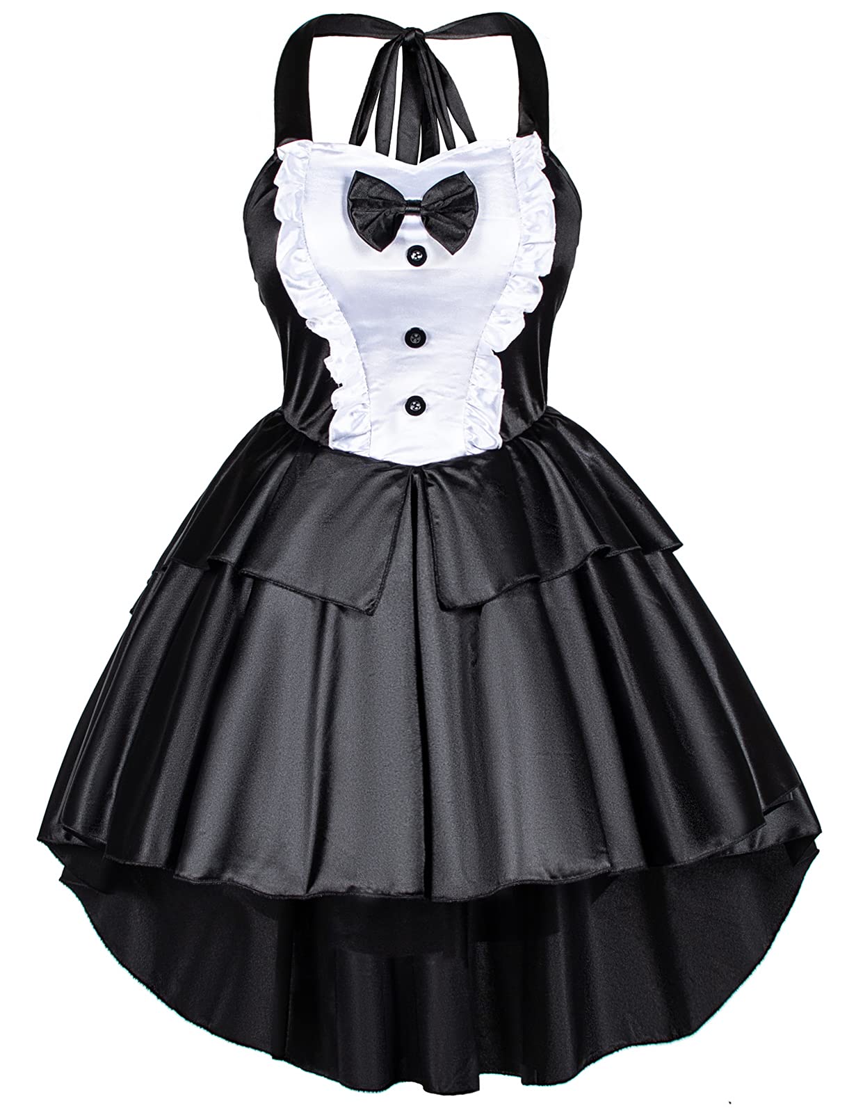 Elegant Black Bunny Costume for Girls - Tuxedo Style Dress with Ears, Tail, Stockings & Gloves - Perfect for Cosplay, Halloween, and Themed Parties