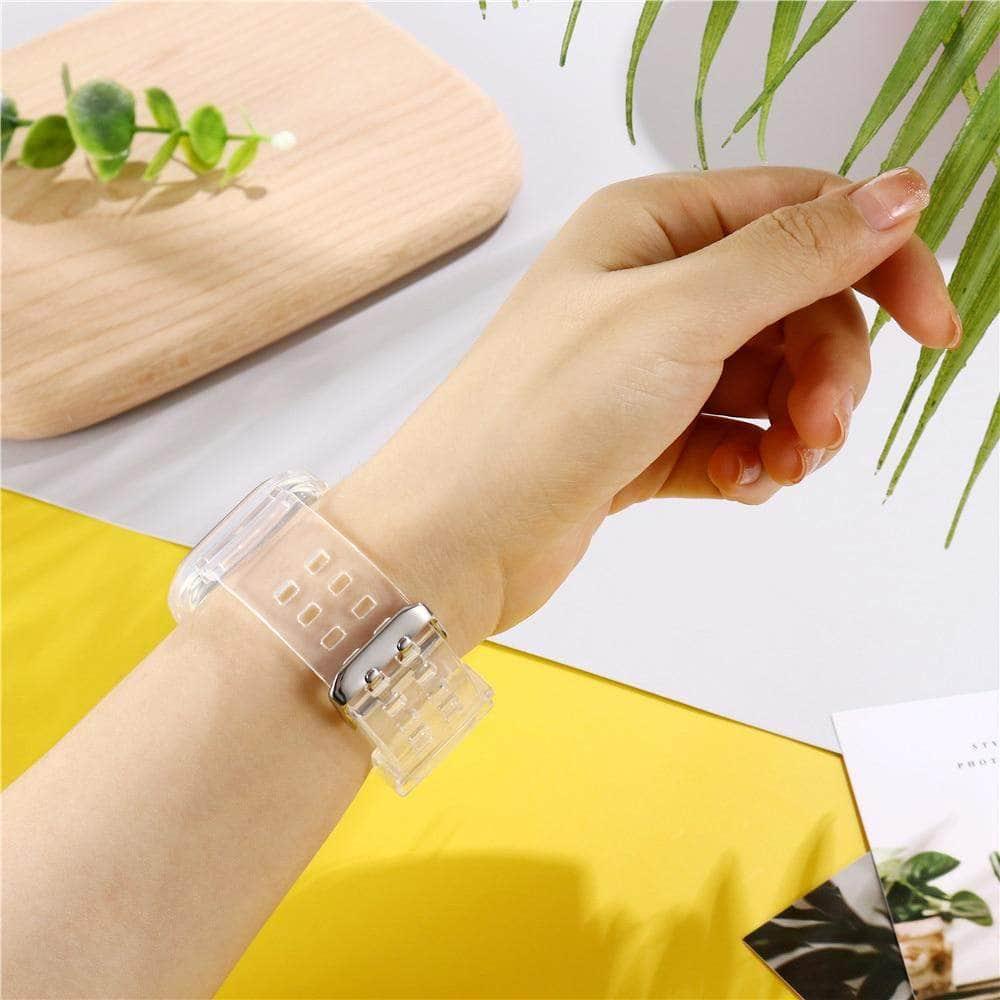 Clear Sport Band for Apple Watch Series 6/5/4/3/SE - 44mm 42mm 40mm 38mm - Perfect for Running, Gym & Outdoor Activities