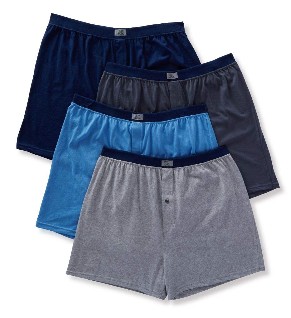Fruit of the Loom Men's Cotton Knit Boxer Briefs 5-Pack - Soft Breathable Underwear for Everyday Comfort (X-Large) | Perfect for Workout, Lounge & Sleep