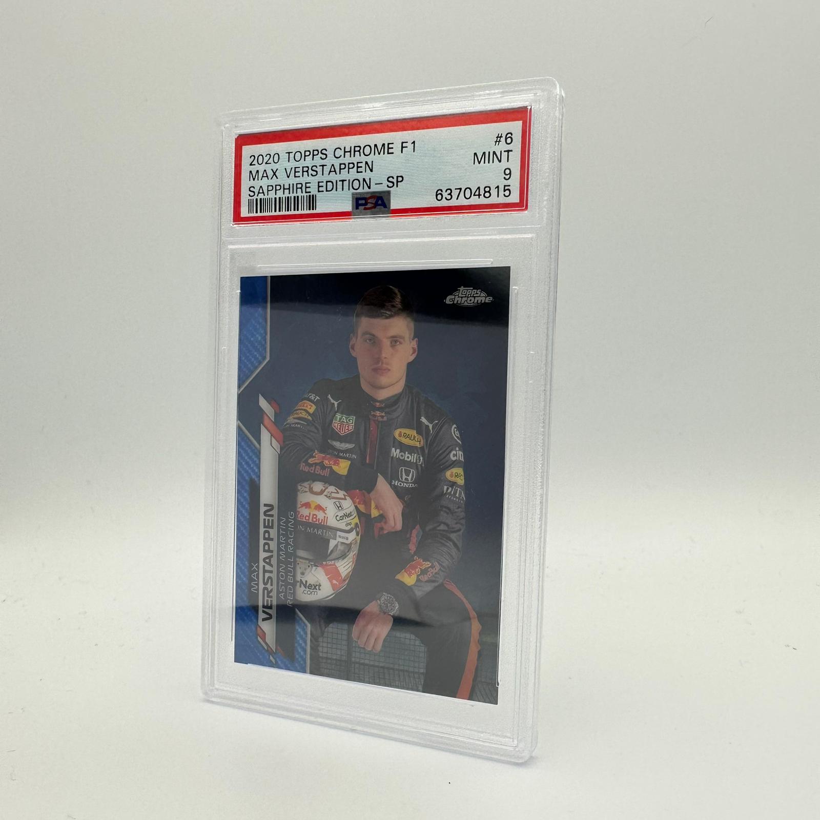 PSA 9 Graded Max Verstappen SP Sapphire Edition Image Variation #6 - Rare Collectible Trading Card for F1 Fans & Sports Memorabilia Enthusiasts