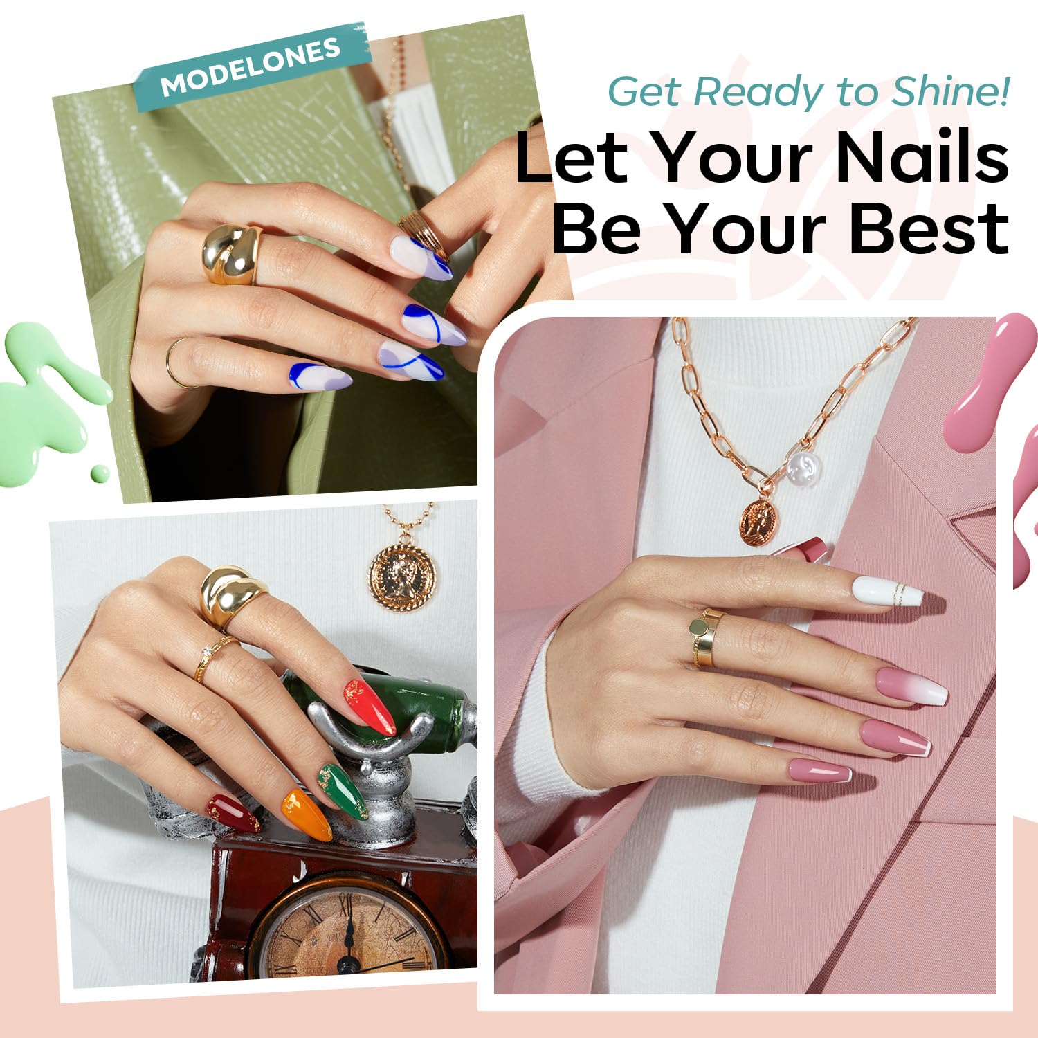 Modelones 6 Colors Pastel Macaron Nail Polish Set - Quick Dry, Non-Toxic, Sweet Pink & Green Collection for DIY Manicure & Nail Art | Perfect for Salon, Home Use, Summer Gifts for Women & Girls