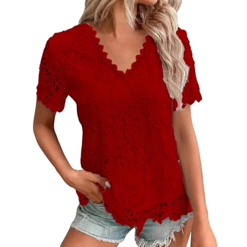 V Neck-red