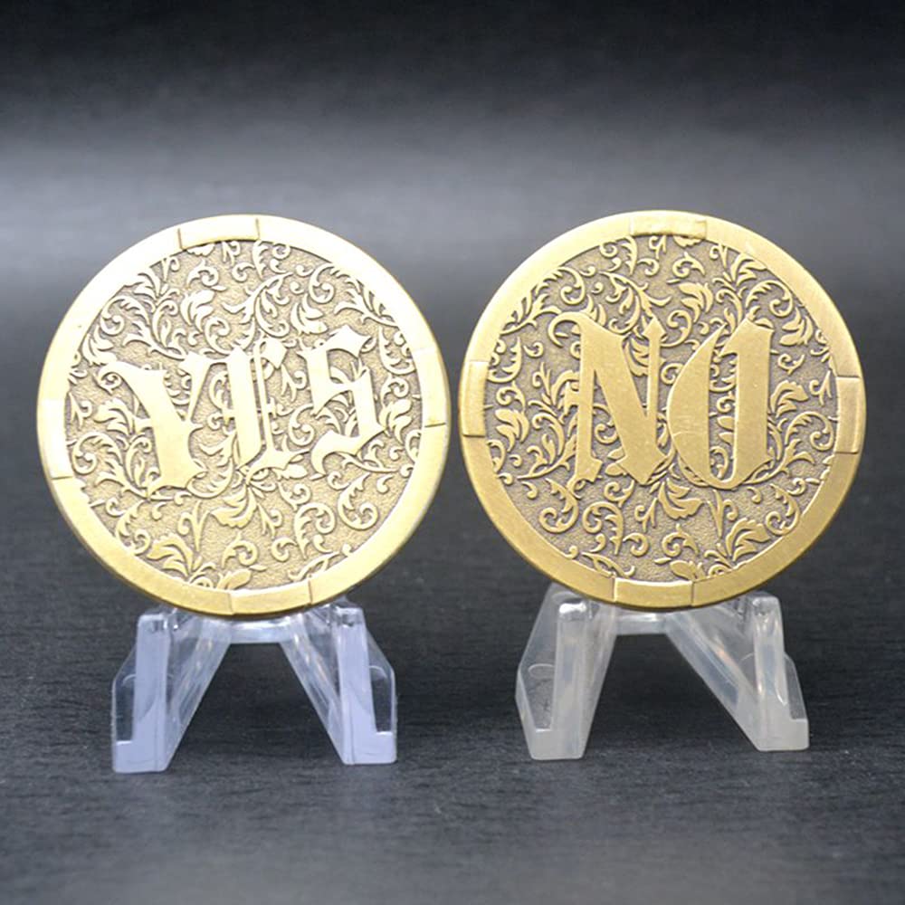 Joygulls Novelty Decision Maker Coin - Gold YES NO Challenge Coin for Fun Choices, Games, and Decision Making - Perfect for Gifts, Parties, and Office Use