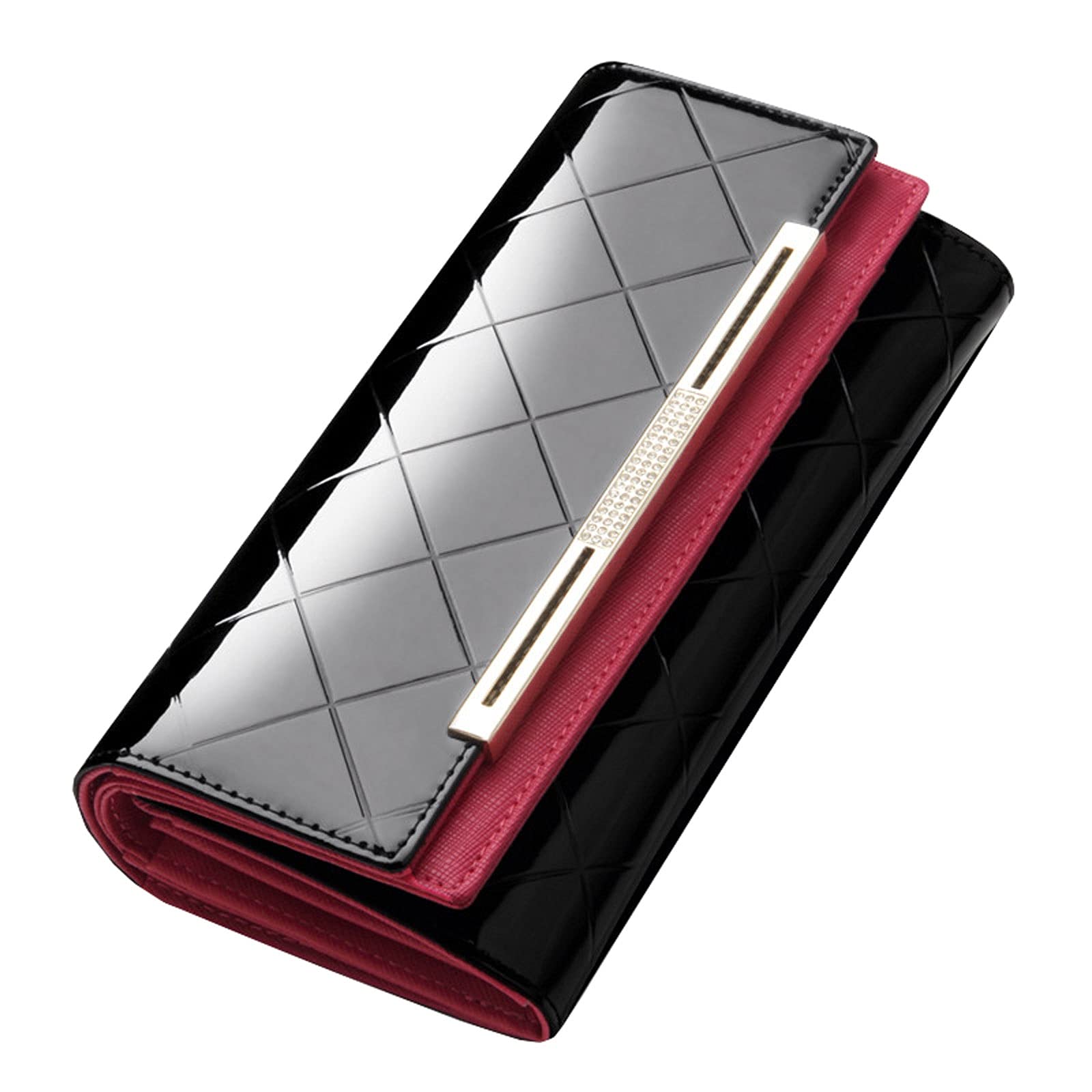 OMIDM Genuine Leather Women's Wallet with Multiple Card Slots - RFID Blocking Long Bifold Wallet with Zipper Coin Purse & Phone Pocket (Black Coffee/Gold) - Perfect for Everyday Use, Travel & Gift Giving