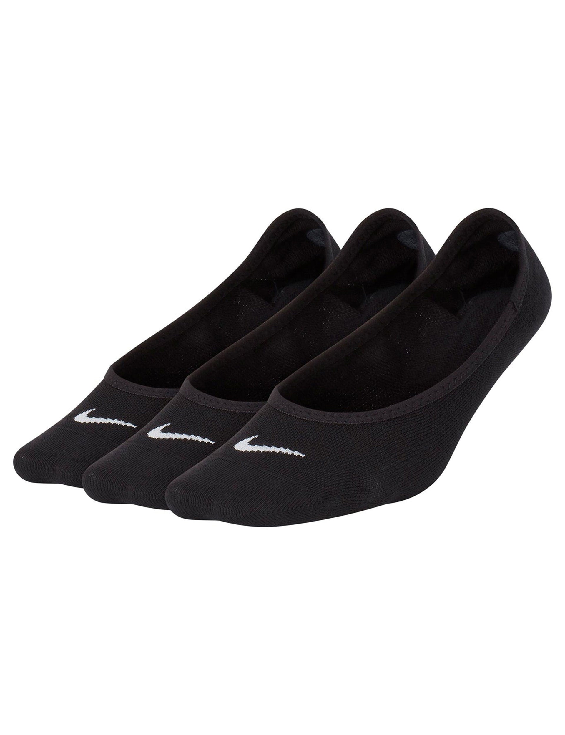Breathable Everyday Lightweight Footie Socks (3 Pairs) - Black - Perfect for Running, Yoga & Casual Wear