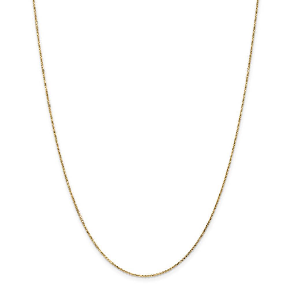 14K Yellow Gold Diamond Cut Cable Chain Necklace - 0.95mm Thin Black Bow Pendant Necklace for Women | Elegant Layering Necklace for Daily Wear, Gift Giving & Special Occasions