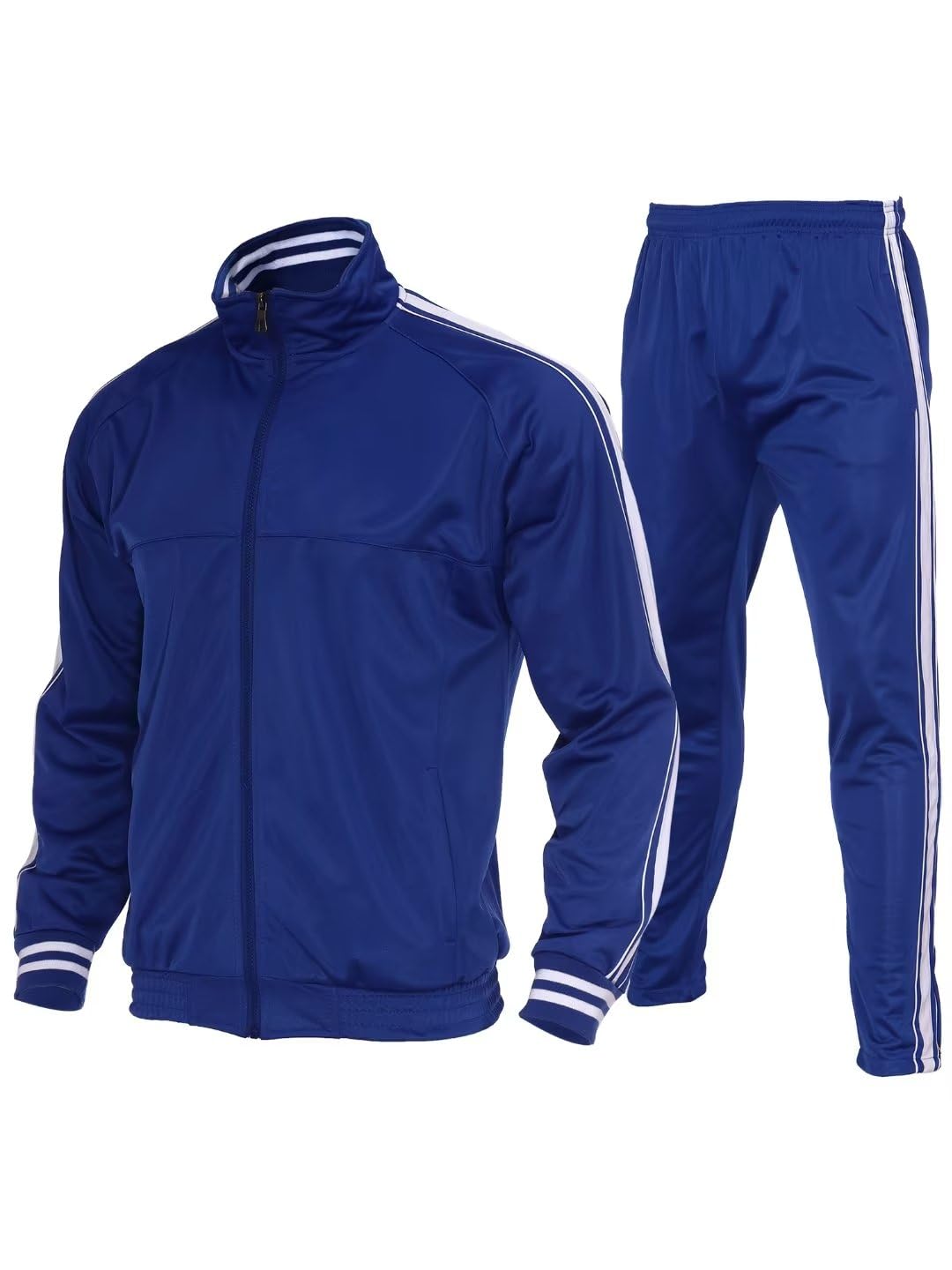 Zusmen Men's Tracksuit Set - Stylish 2-Piece Jacket & Pants Outfit for Casual Wear, Gym, and Outdoor Activities