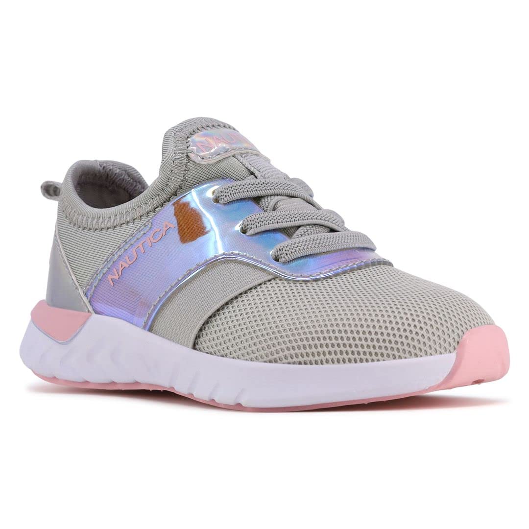 Nautica Kids Girls Metallic Fashion Sneakers - Lightweight Athletic Running Shoes for Toddler Little Kid Big Kid - Perfect for School, Play & Sports Activities