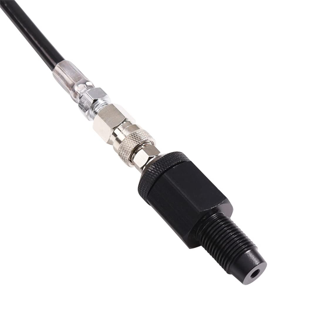 Heavy Duty Paintball Air Coil Remote Hose Line with QD & 3000 PSI Gauge - High Pressure Black Air Hose for Paintball Guns - Perfect for Outdoor Games, Tournaments & Tactical Training