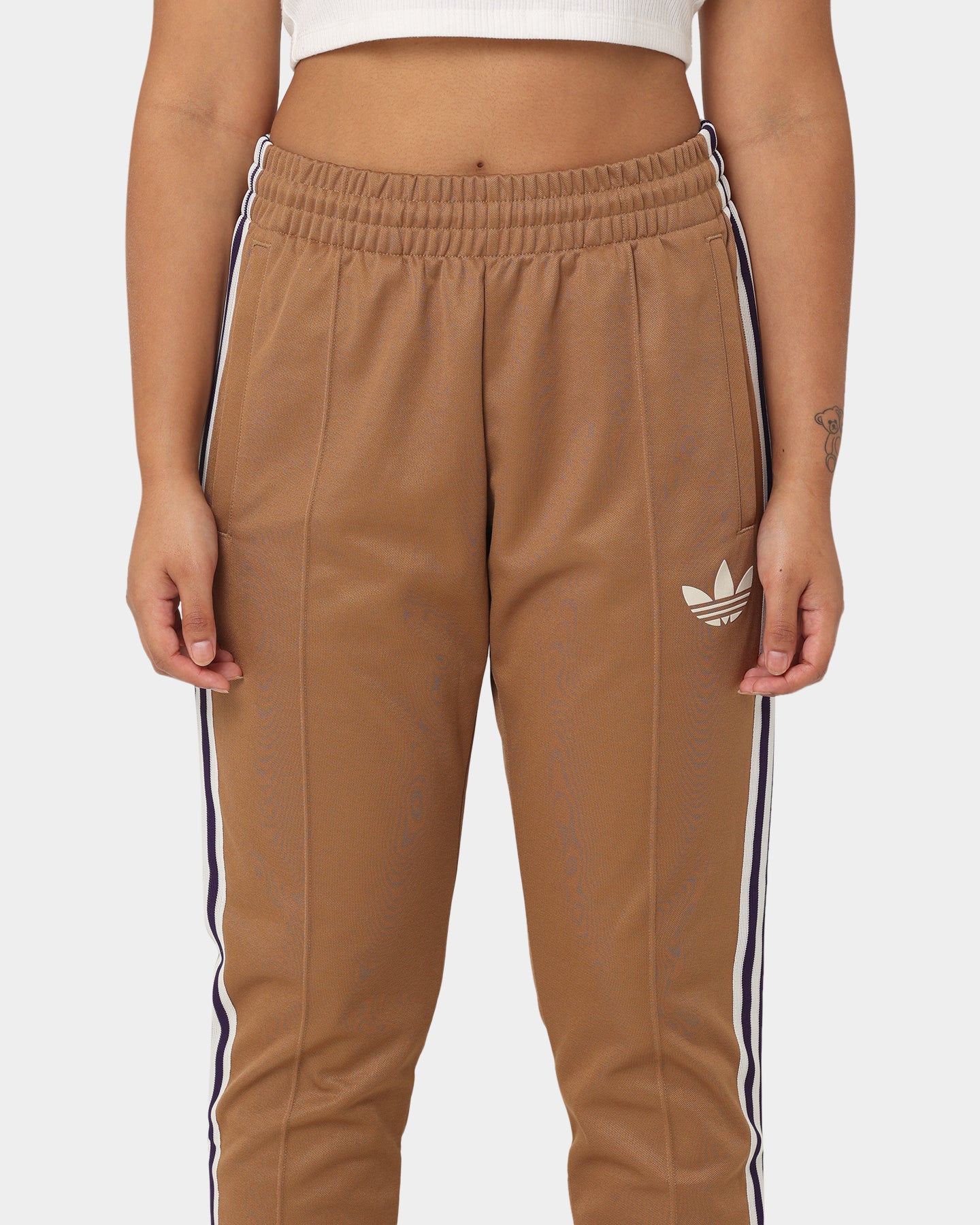 Adidas Adicolor Striped Track Pants for Men - Brown Desert Casual Joggers | Gym Workout, Running, Streetwear Fashion