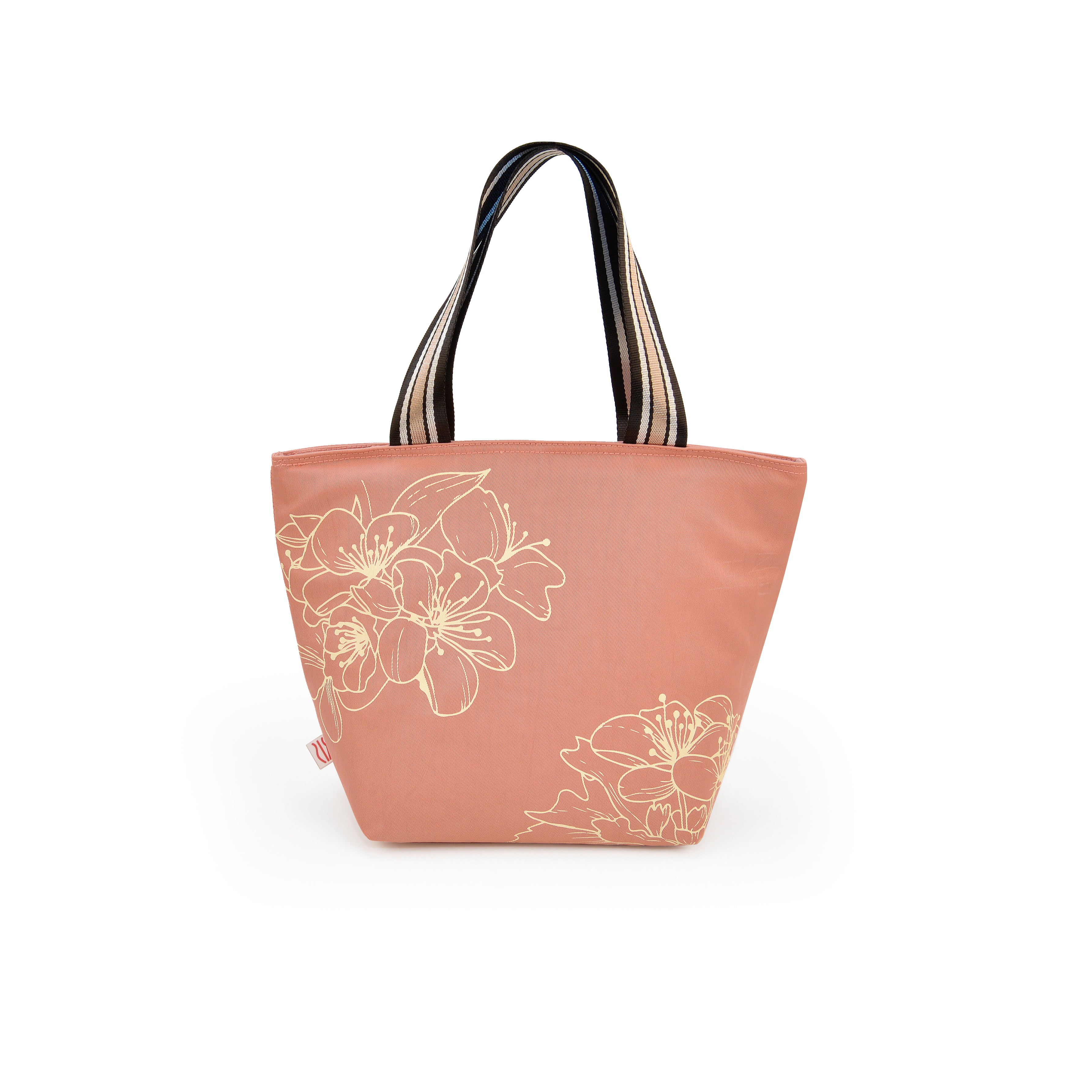 Botanical Pink Insulated Lunch Bag Tote - 3.7L Capacity for Work, School & Picnics | Leakproof & Eco-Friendly