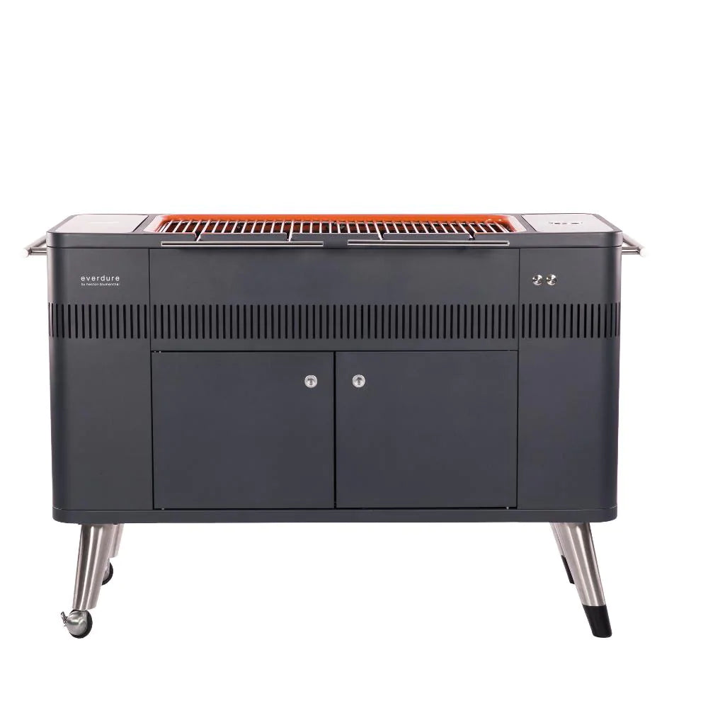 Everdure By Heston Blumenthal HUB 54-Inch Charcoal Grill with Rotisserie & Electronic Ignition - Premium Outdoor BBQ Grill for Backyard, Patio, and Camping Cooking - Model HBCE2BUS