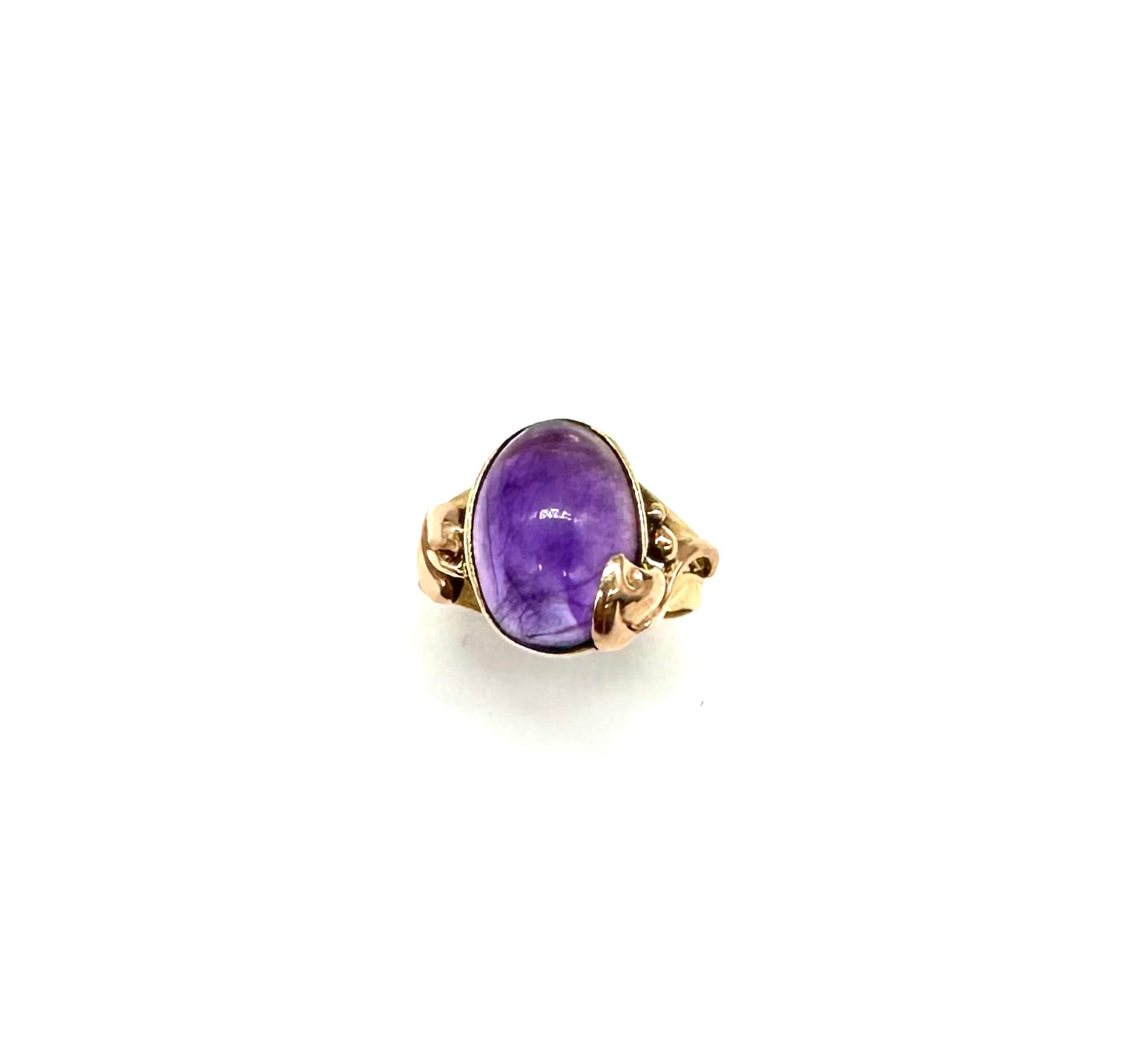 Oval Amethyst Bezel Set Ring - Elegant Purple Gemstone Jewelry for Women | Perfect for Weddings, Anniversaries & Special Occasions