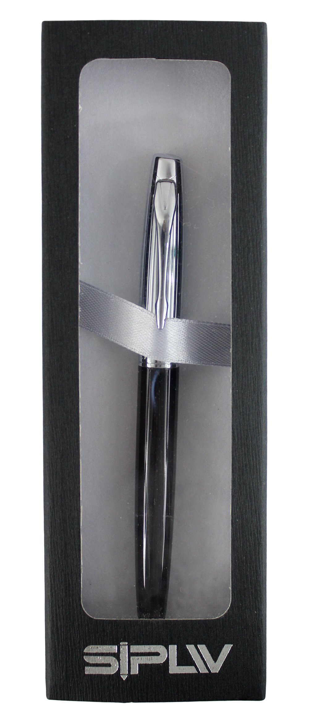 Premium Black & Silver Fine Point Fountain Pen - Classic Design with Gift Box - Perfect for Writing, Calligraphy, and Elegant Gifting