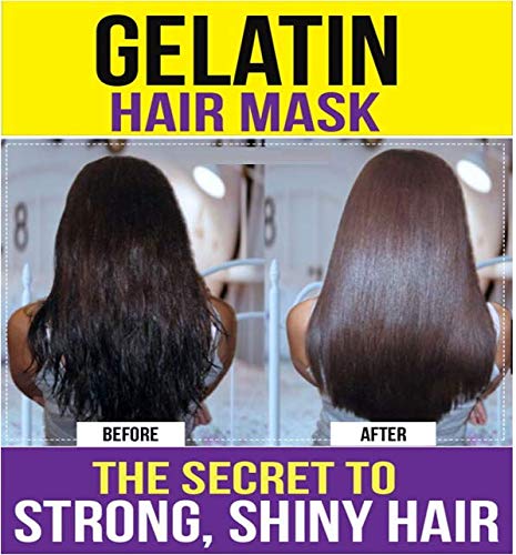 Gelatin Powder Hair Mask for Shinier & Stronger Hair - 75g | Protein Treatment for Damaged Hair | DIY Deep Conditioning at Home