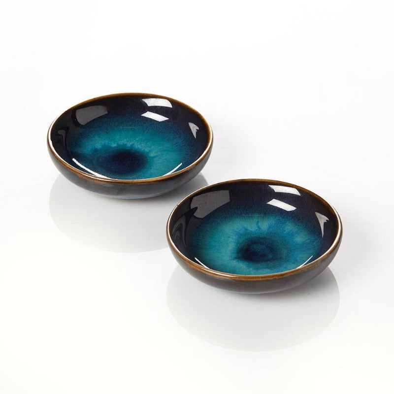 Premium Lak Lake Ceramic Dipping Bowls Set of 2 - Handcrafted Small Serving Dishes for Sauces, Condiments, Snacks - Perfect for Entertaining, Dinner Parties, and Everyday Use