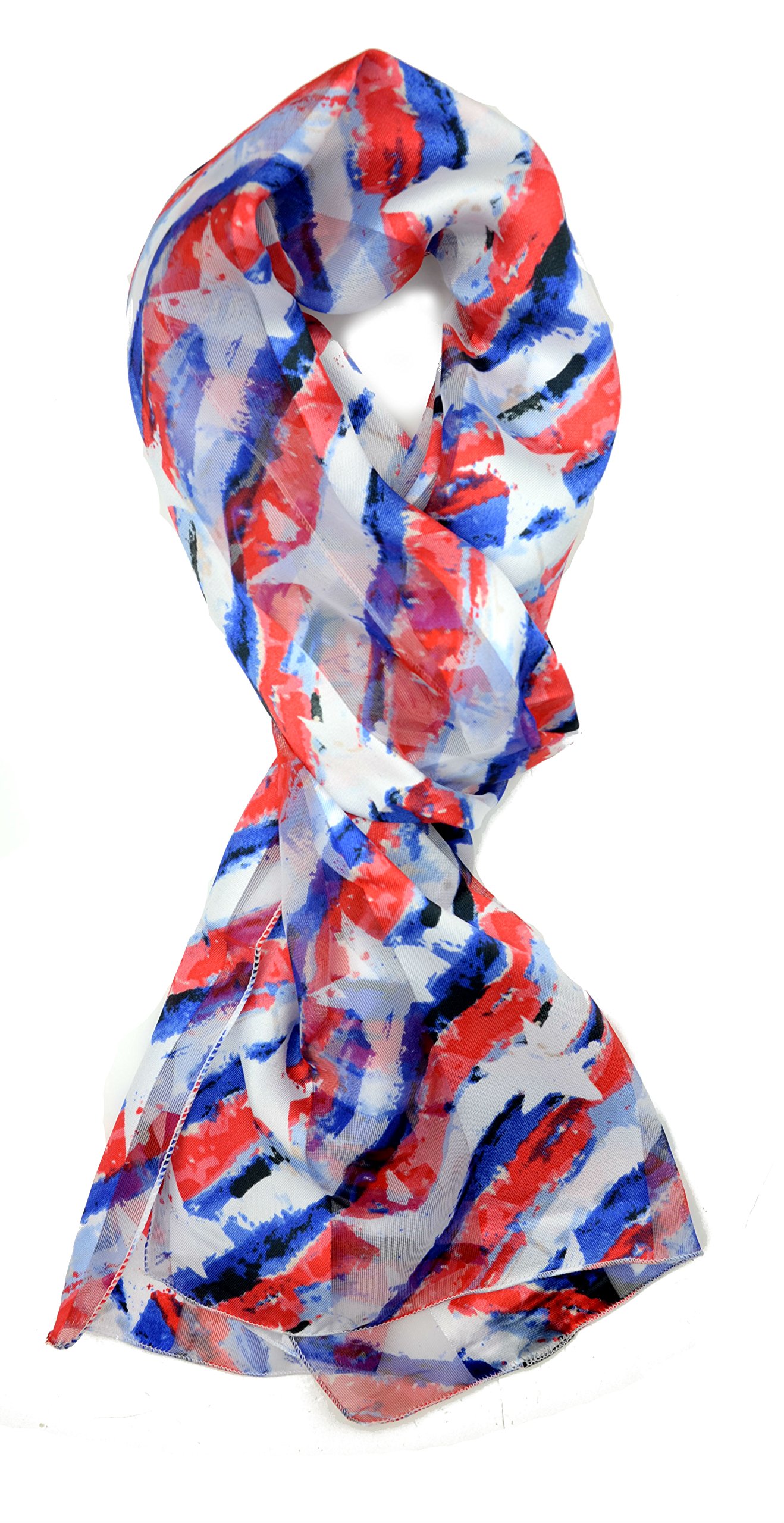 USA Flag Scarf - Patriotic Red White & Blue American Flag Scarf for Women & Men - Perfect for 4th of July, Veterans Day & Football Games