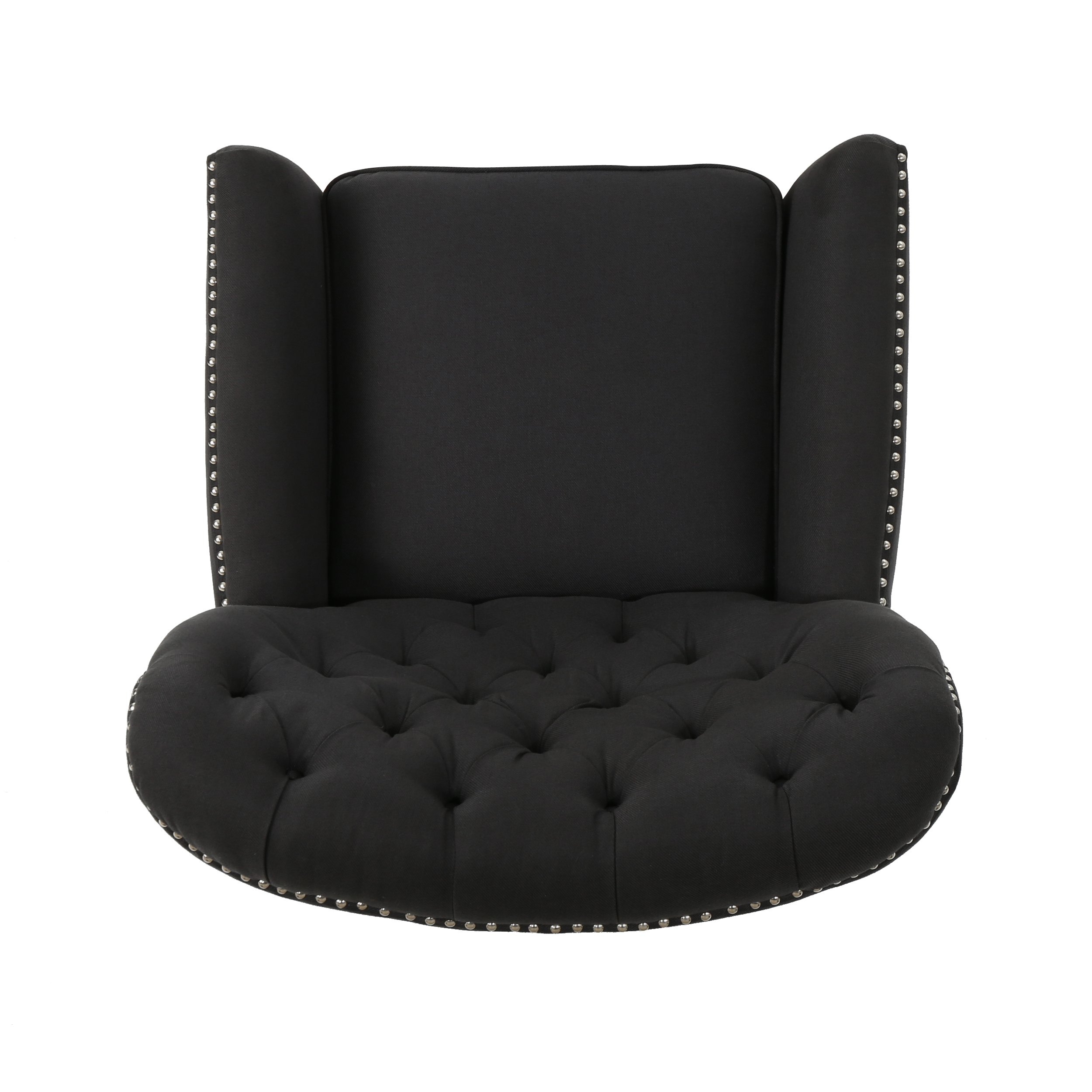 Christopher Knight Home Cerelia Tufted Fabric Recliner - Dark Charcoal/Dark Brown | Comfortable Living Room Chair for Relaxing & Lounging