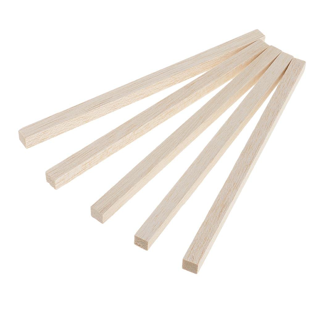 CALANDIS® Unfinished Pine Wood Square Dowel Rods - 200mm (5 Pack) - Perfect for DIY Woodworking, Crafts, and Home Decor Projects