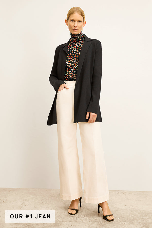 Milo Wide Leg Jeans for Women - Eco-Friendly Better Than Denim Stretch Pants in Bright Ivory | Casual Chic Outfit for Streetwear & Everyday Comfort