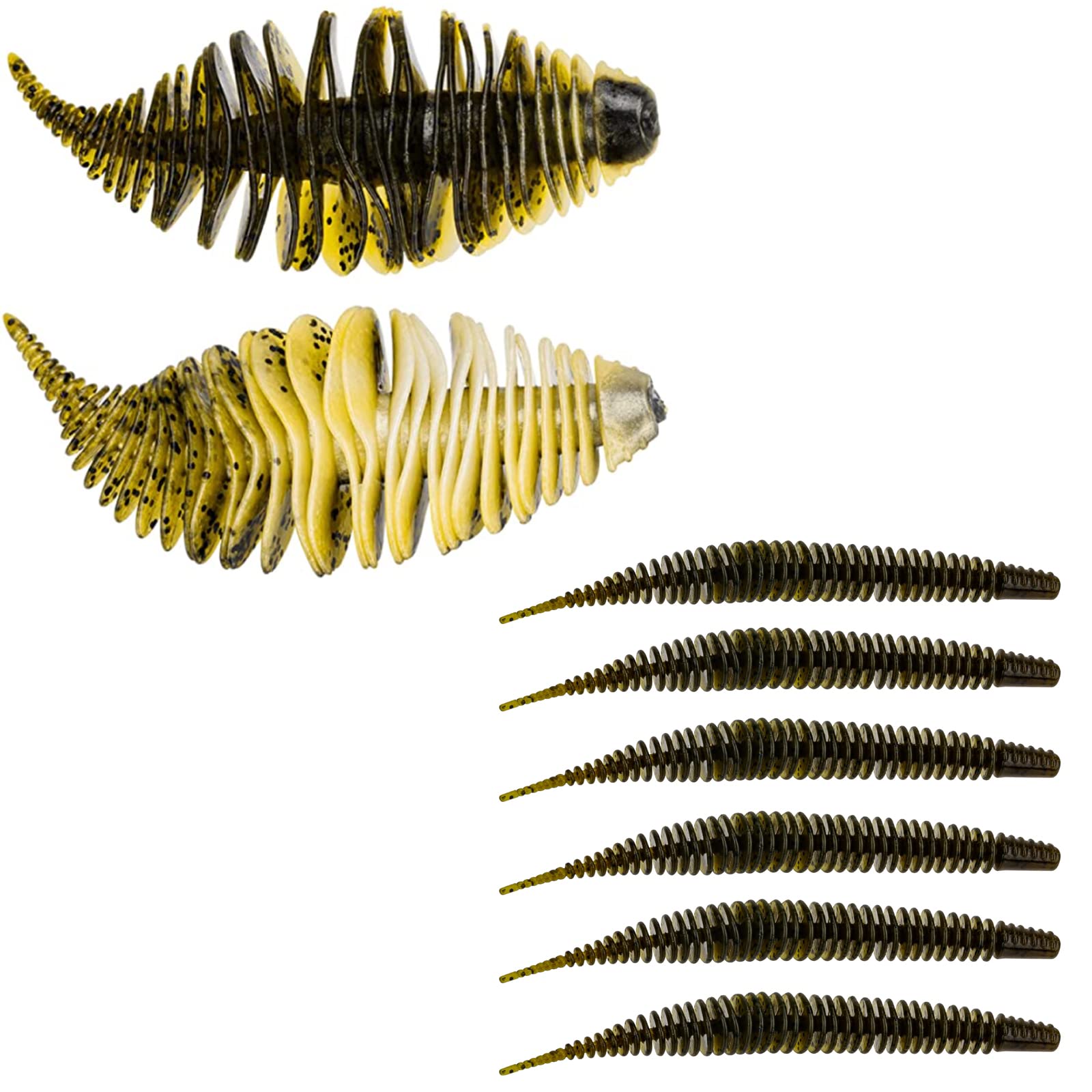 THKFISH 3.94in Soft Swimbait Fishing Lures - 5pcs Plastic Worms for Bass, Trout & Freshwater Fishing (1/4oz) - Ideal for Casting, Trolling & Shore Fishing