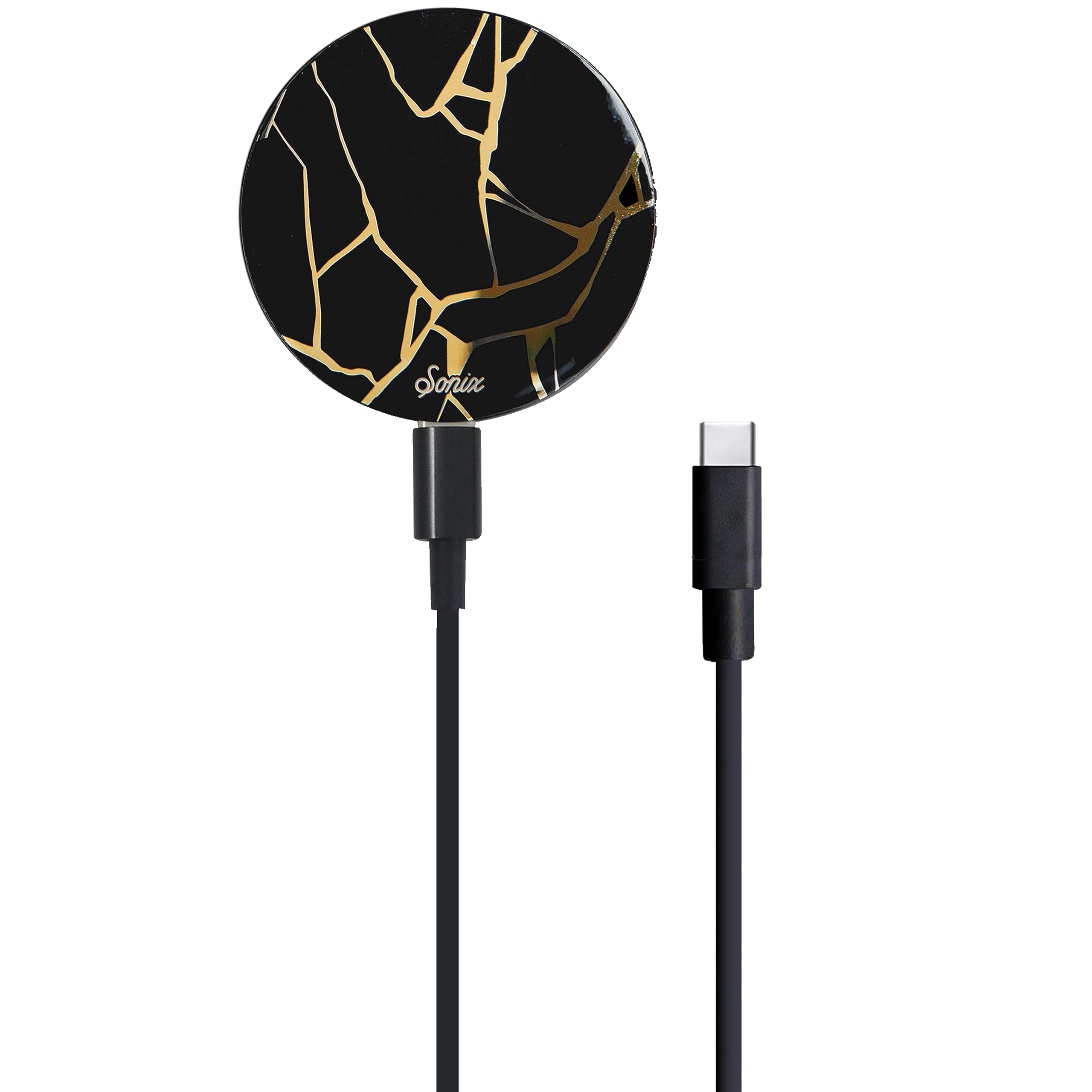 Sonix Magnetic Wireless Charger for iPhone 16/15/14/13/12 Series - 15W Fast Charging with 6.5ft USB-C Cable | Kintsugi Design | Perfect for Home, Office & Car Use