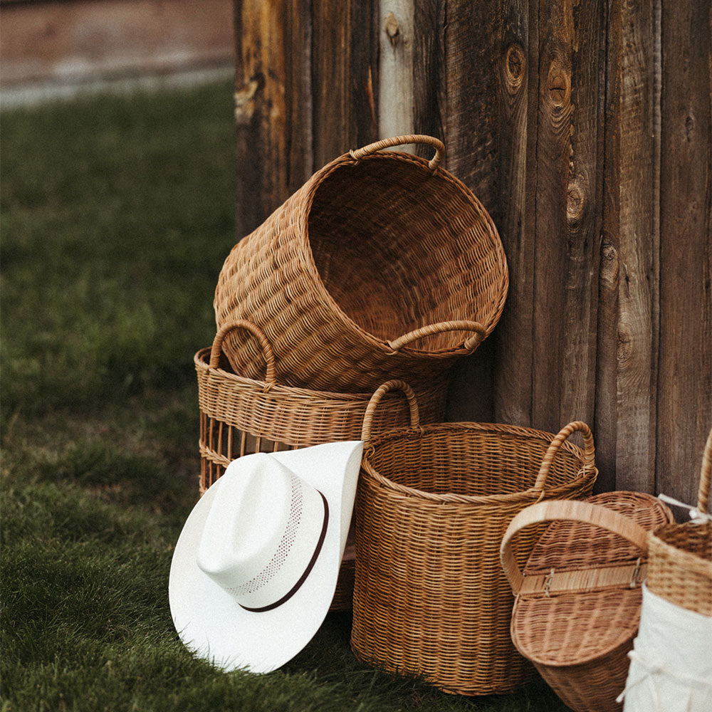 Lolo Rattan Basket - Natural Woven Storage Basket for Home Decor, Organizing Blankets, Toys & Laundry - Perfect for Living Room, Bedroom & Nursery
