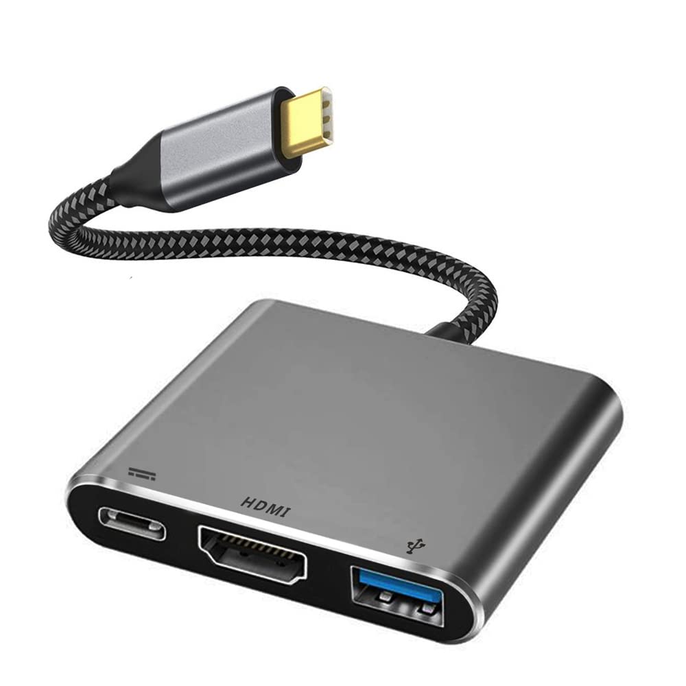 QCEs USB C to HDMI Multiport Adapter with 4K Video, USB 3.0 & PD Charging - Compatible with MacBook Pro, iPhone 15, iPad, Galaxy S24 - Perfect for Home Office, Online Meetings & Entertainment