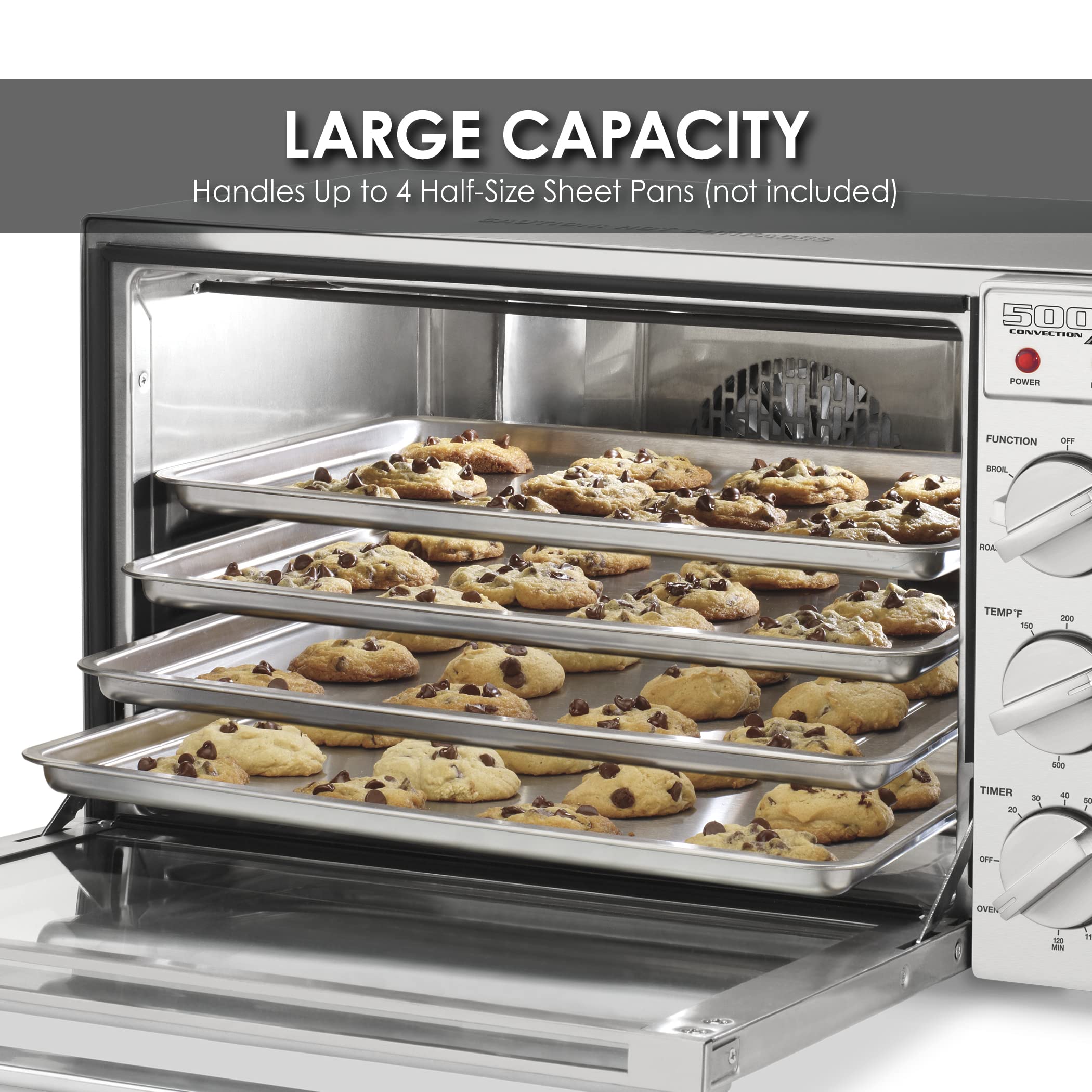 Waring Commercial WCO500X Half Size Convection Oven - 120V, 5-15 Phase Plug, Stainless Steel - Perfect for Restaurants, Bakeries & Commercial Kitchens