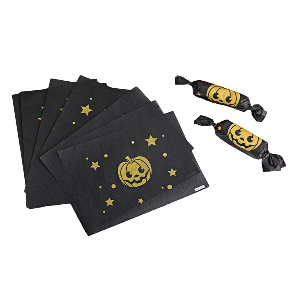 200pcs Black Halloween Pumpkin Candy Wrapping Paper - DIY Treat Bags for Parties, Baking & Store Packaging | Perfect for Trick-or-Treat, Classroom Treats & Holiday Gift Giving