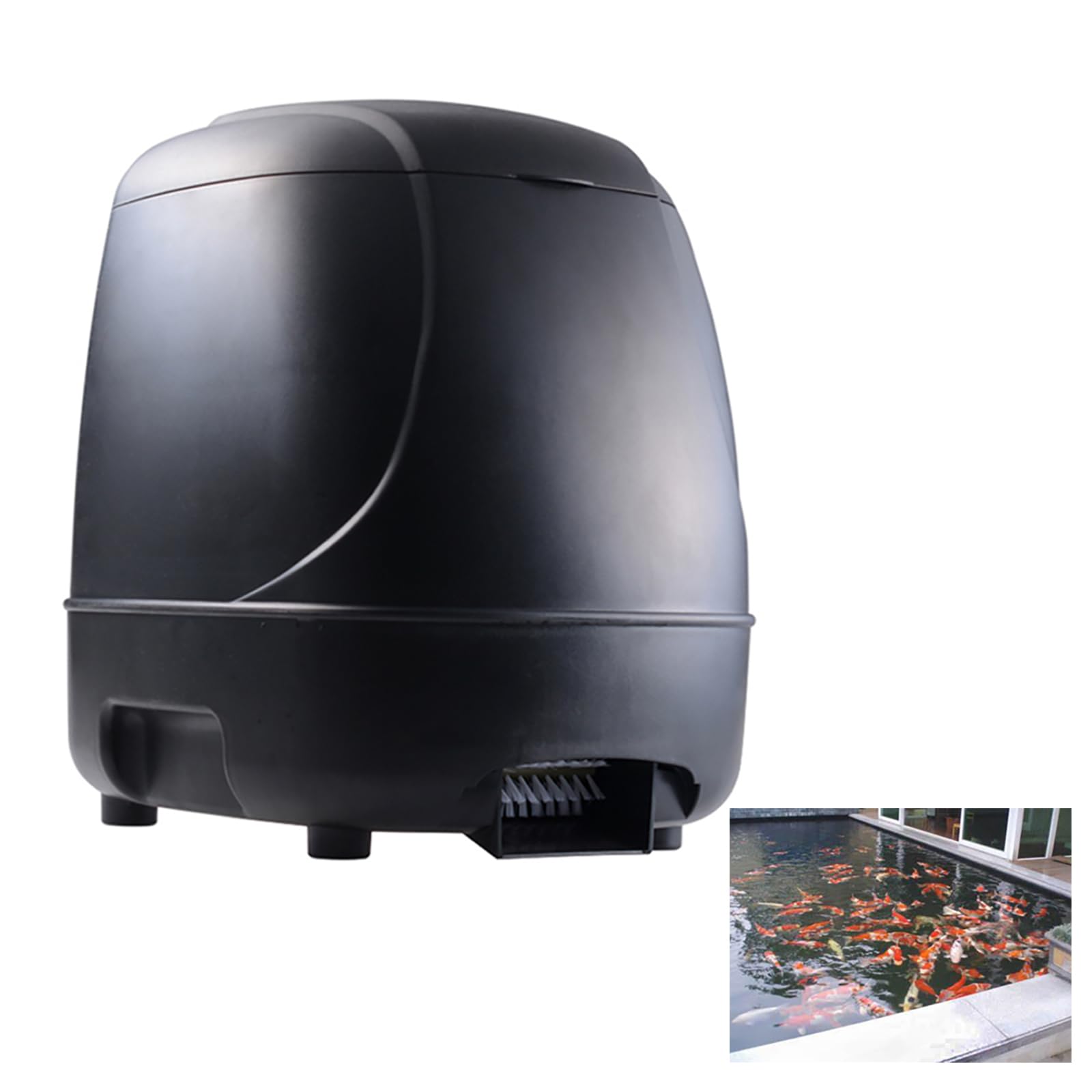 Automatic Fish Feeder for Outdoor Pond - 10L Battery Powered Koi Feeder with Timer - Perfect for Vacation & Summer Sun Protection - Ideal for Garden Ponds, Koi Ponds & Water Features