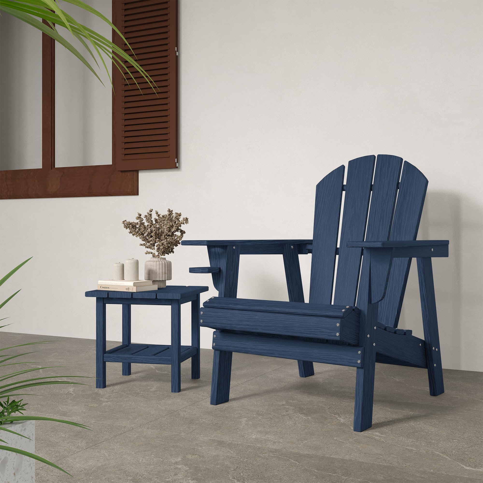 **Premium HDPE All-Weather Adirondack Chairs – Durable Outdoor Fire Pit Seating in Navy Blue – Perfect for Patio, Garden & Backyard Relaxation**