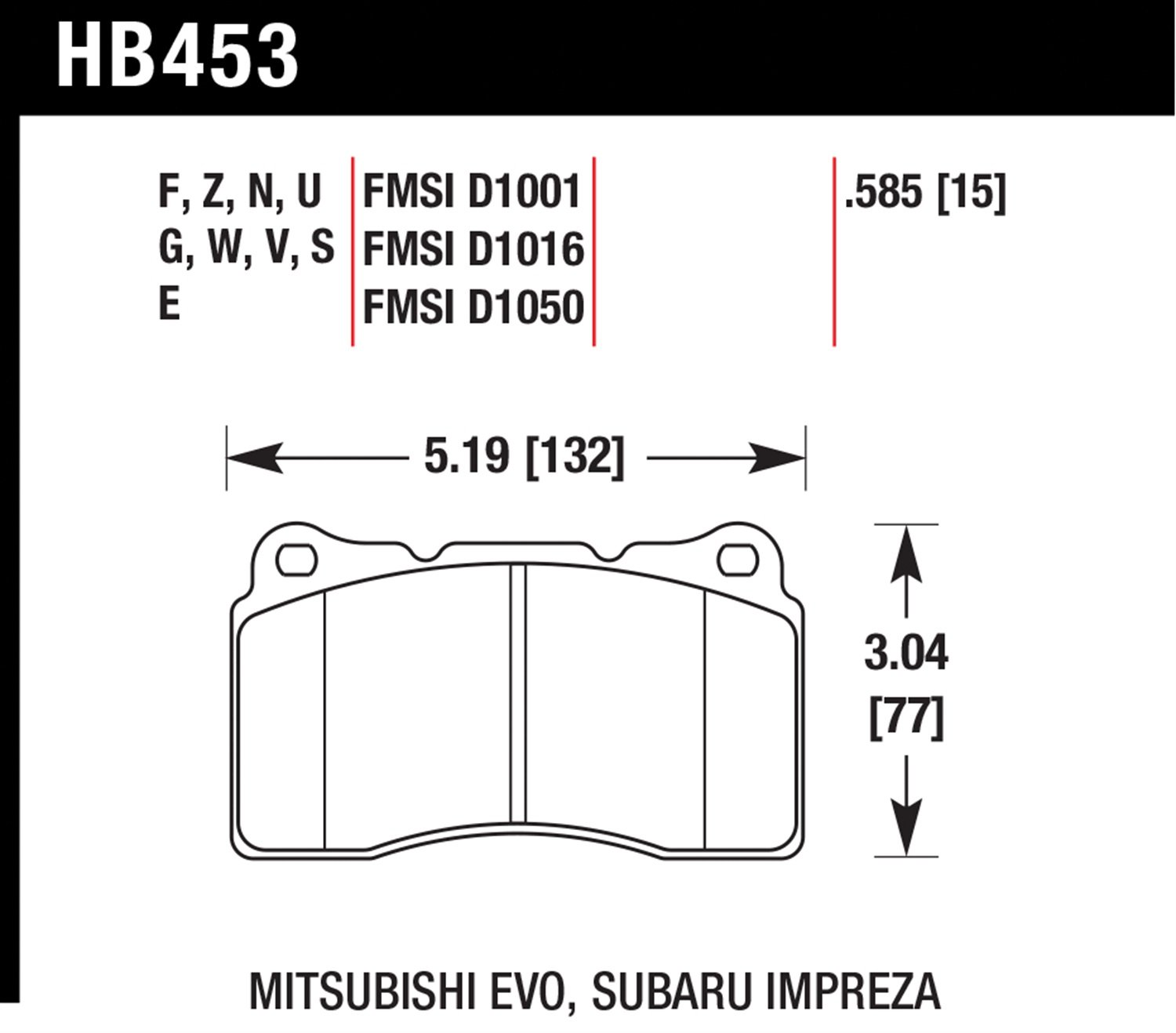 HB453S.585 HT-10 High Performance Motorsport Brake Pads for Racing & Track Use - Friction Material for Extreme Conditions - Perfect for Sports Cars & Drift Vehicles