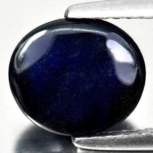 3.19ct Natural Genuine Dark Blue Sapphire Cabochon - 9mm Round Top Quality Gemstone for Jewelry Making, Engagement Rings & Healing Crystals